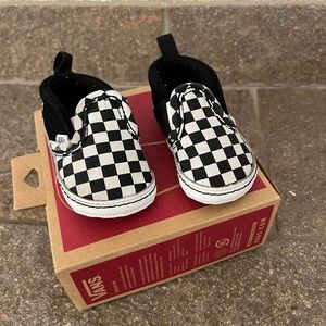 Baby Vans black and white checkered size 2 slip on
